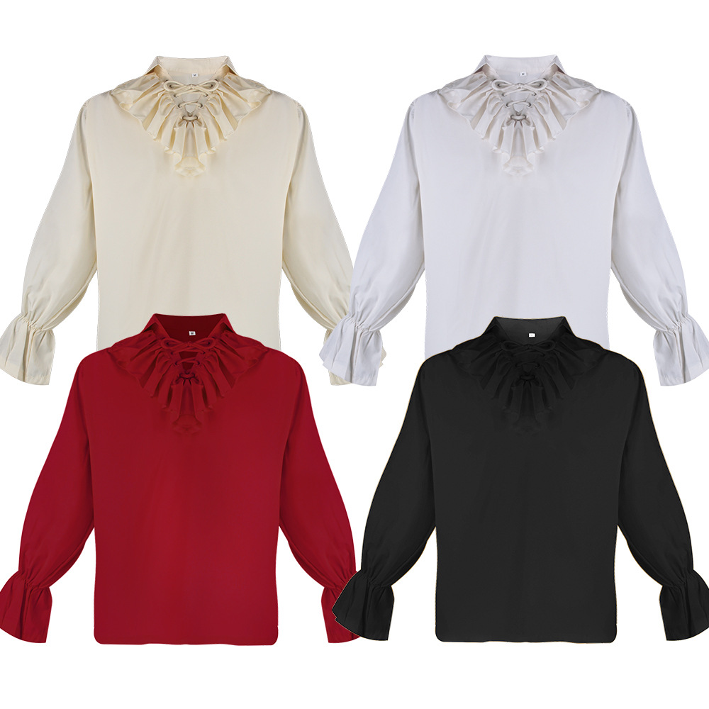 Bandage - Camicie Medievali Vichinghe Pirata Vampiro, Camicia